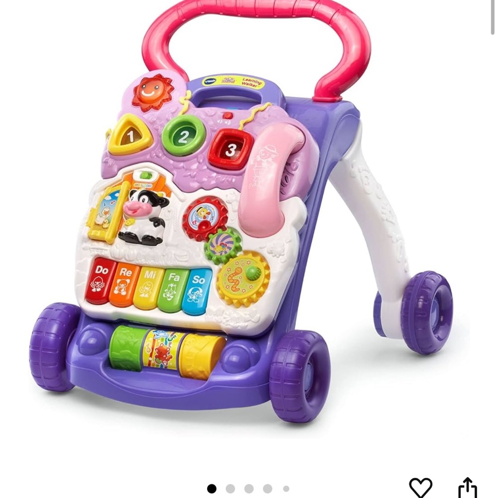 Purple and Pink Learning Baby Walker with Interactive Elements